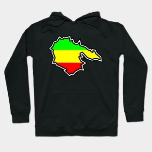 Hornby Island in Rasta Rastafarian Flag Colours - Gulf Islands Gift - Hornby Island Hoodie